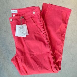 Pistola Womens Jeans Pink High Rise Utility Crop Straight Super Stretch Size 30